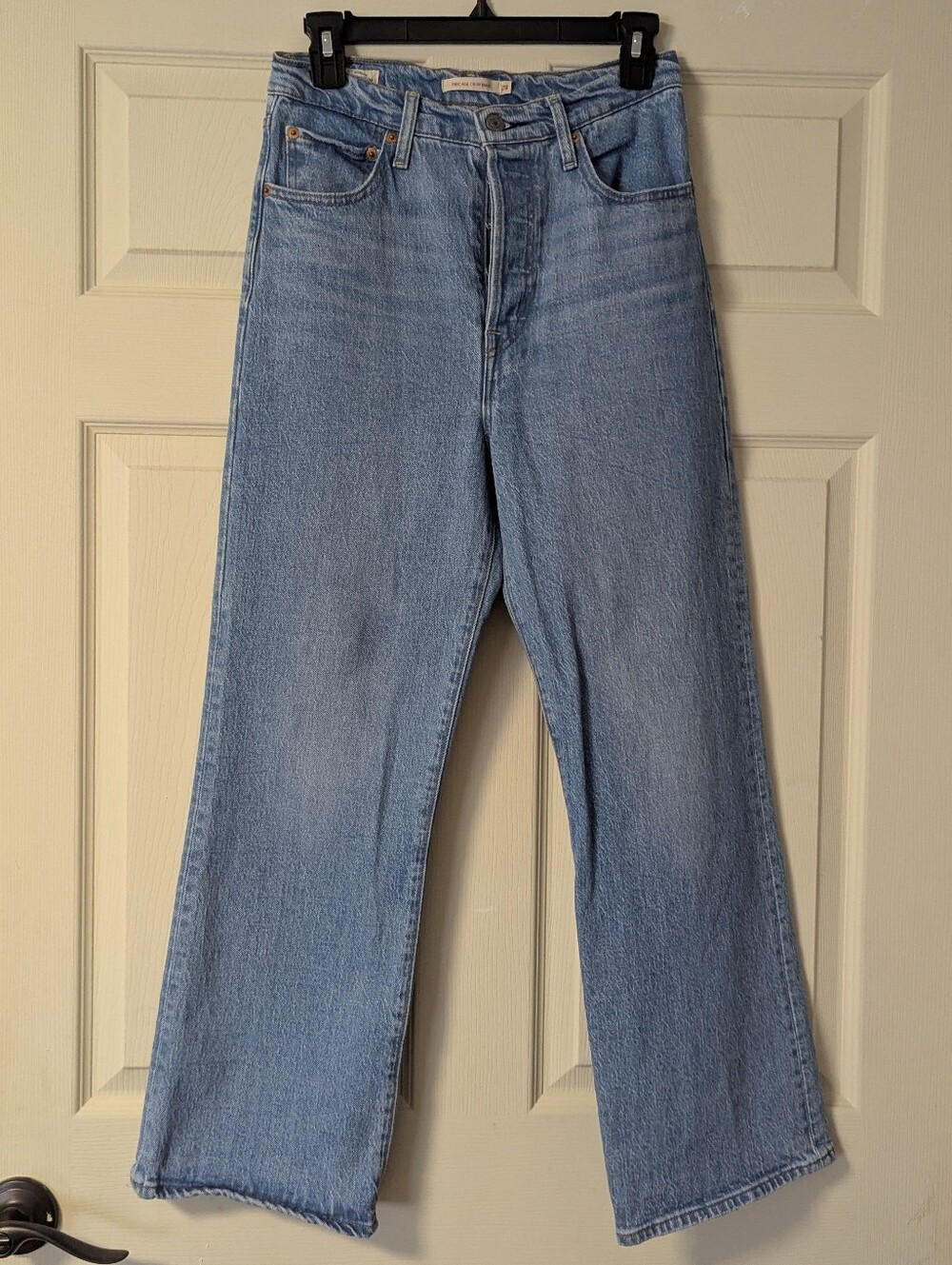 Levi's Premium Ribcage Crop Boot Jeans Button Fly High Rise Denim